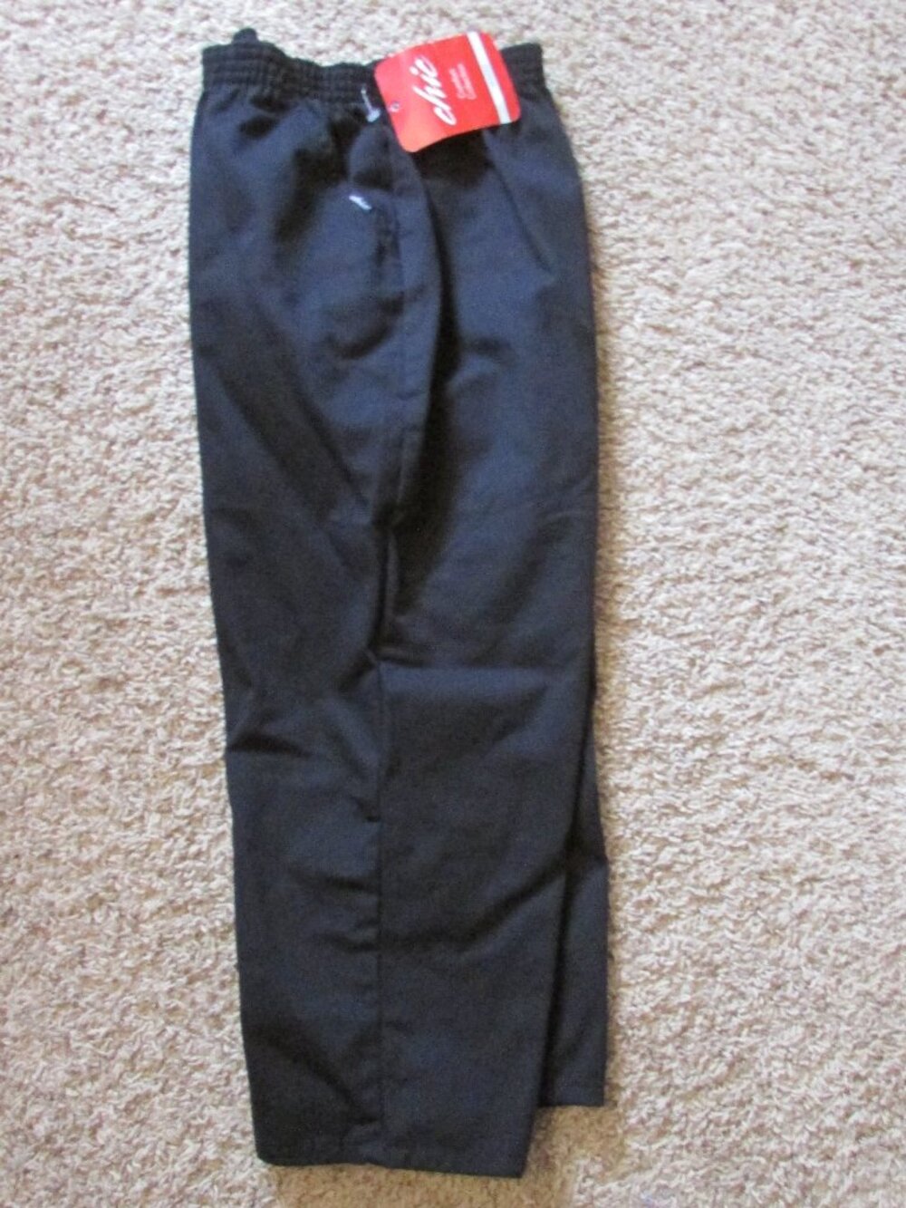 NWT Chic 10 Black Elastic Waist Pull On Capri Pants Pockets Comfort Cotton
